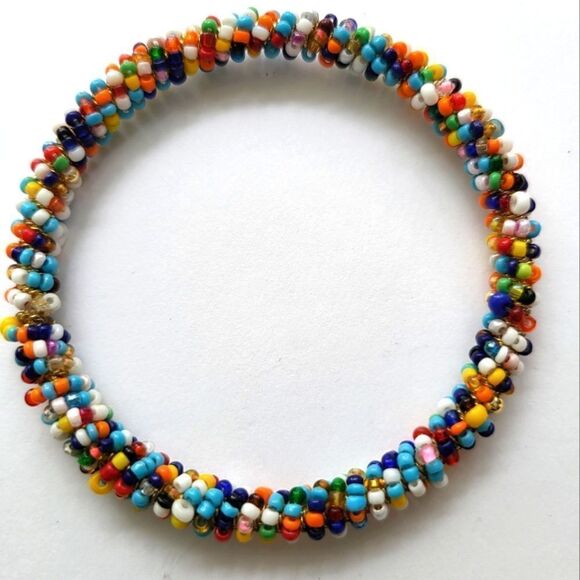 Beaded Bangle Bracelet 🩷 Stunning Style, Design and Colors! New Never Worn. - Picture 1 of 5
